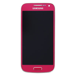 Přední kryt Samsung i9195 Galaxy S4 mini Pink / růžový + LCD + dotyk deska (Service Pack)
