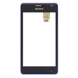 Přední kryt Sony Xperia E1, D2005 Purple / fialový + dotyková deska, Originál
