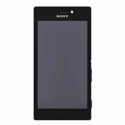 Přední kryt Sony Xperia M2 Aqua, D2403 Black / černý + LCD + dotyková deska, Originál