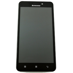 Přední kryt Lenovo A5000 Black / černý + LCD + dotyková deska, Originál