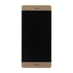 Přední kryt Huawei P9 Gold / zlatý + LCD + dotyková deska, Originál