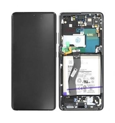 Přední kryt Samsung G998 Galaxy S21 Ultra Phantom Black / černá + LCD + dotyk, Originál
