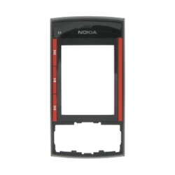 Přední kryt Nokia X3-00 Black Red / černostříbrný, Originál