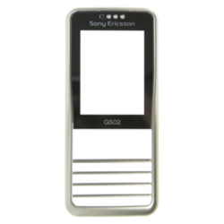 Přední kryt Sony Ericsson G502 Silver / stříbrný - logo (Service