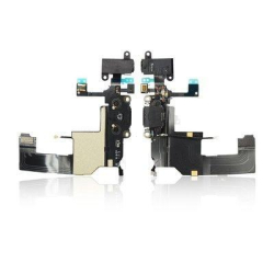 Flex kabel dobíjení Apple iPhone 5 + AV audio konektor Black / černý + mikrofon