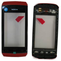 Přední kryt Nokia Asha 305, 306 Red / červený + dotyková deska (