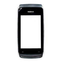 Přední kryt Nokia Asha 308, 309, 310 Black / černý + dotyková deska, Originál