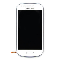 Přední kryt Samsung i8190, 8200 Galaxy S III mini bílý + LCD + dotyk deska (Service Pack)