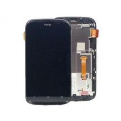 Přední kryt HTC Desire X Black / černý + LCD + dotyková deska, Originál