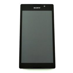 Přední kryt Sony Xperia C, C2305 Black / černý + LCD + dotyková deska, Originál