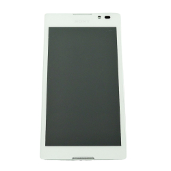 Přední kryt Sony Xperia C, C2305 White / bílý + LCD + dotyková deska, Originál