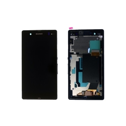Přední kryt Sony Xperia Z C6602, C6603 černý + LCD + dotyková deska, Originál