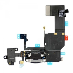 Flex kabel Apple iPhone 5C + dobíjecí Lightning konektor černý + mikrofon