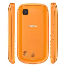 Zadní kryt Nokia Asha 201 Orange / oranžový (Service Pack)