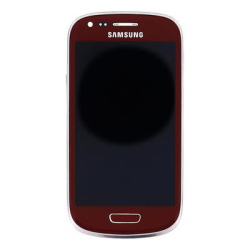 Přední kryt Samsung i8190, i8200 Galaxy S3 mini VE Red + LCD + dotyk deska (Service Pack)