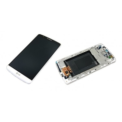 Přední kryt LG G3, D855 White / bílý + LCD + dotyková deska, Originál