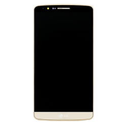 Přední kryt LG G3, D855 Gold / zlatý + LCD + dotyková deska, Originál