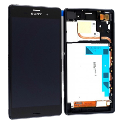 Přední kryt Sony Xperia Z3 Dual, D6633 Black / černý + LCD + dotyková deska, Originál