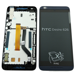 Přední kryt HTC Desire 626G+ Dual Blue / modrý + LCD + dotyková deska, Originál