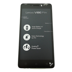 Přední kryt Lenovo Vibe P1m Black / černý + LCD + dotyková deska, Originál