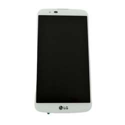 Přední kryt LG K10 K420N, K430 White / bílý + LCD + dotyková deska, Originál
