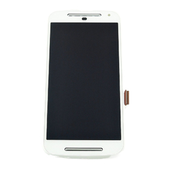 Přední kryt Motorola Moto G2 White / bílý + LCD + dotyková deska, Originál