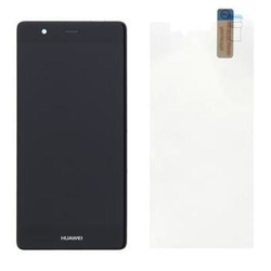 Přední kryt Huawei P9 Black / černý + LCD + dotyková deska (Service Pack), Originál