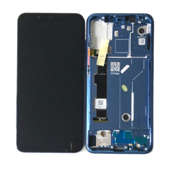 Přední kryt Xiaomi Mi 8 Blue / modrý + LCD + dotyková deska, Originál