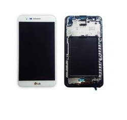 Přední kryt LG K10 2017 LTE White / bílý + LCD + dotyková deska, Originál