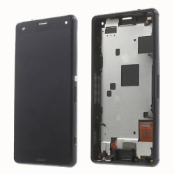 Přední kryt Sony Xperia Z3 Compact, D5803 Black / černý + LCD + dotyková deska
