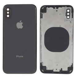 Zadní kryt Apple iPhone X Black / černý + sklíčko kamery + střed