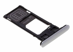 Držák SIM + microSD Sony Xperia XZ2 Compact H8314 Silver / stříbrný, Originál