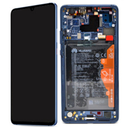 Přední kryt Huawei Mate 20X Blue / modrý + LCD + dotyková deska, Originál