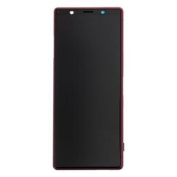 Přední kryt Sony Xperia 5 J8210, J9210 Red / červený + LCD + dotyková deska, Originál