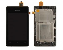 Přední kryt Sony Xperia E C1505, C1605 Black / černý + LCD + dotyková deska, Originál