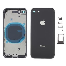 Zadní kryt Apple iPhone 8 Black / černý + sklíčko kamery + střed