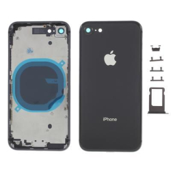 Zadní kryt Apple iPhone 8 Black / černý + sklíčko kamery + střed