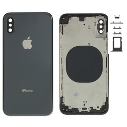Zadní kryt Apple iPhone XS Black / černý + sklíčko kamery + stře