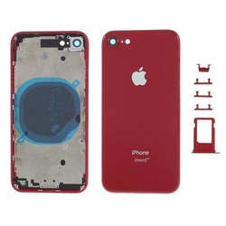 Zadní kryt Apple iPhone 8 Red / červený + sklíčko kamery + střed