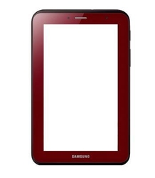 Přední kryt Samsung P3310 Galaxy Tab 2 7.0 Red / červený + LCD + dotyková deska, Originál