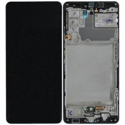 Přední kryt Samsung A426B Galaxy A42 Black / černý + LCD + dotyková deska, Originál