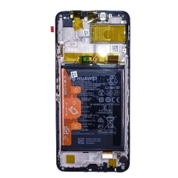 Přední kryt Huawei P Smart 2021 Black / černý + LCD + dotyková deska, Originál