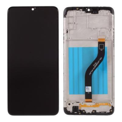 Přední kryt Samsung A207 Galaxy A20s Black / černý + LCD + dotyková deska, Originál