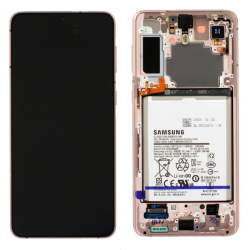 Přední kryt Samsung G996 Galaxy S21+ Phantom Silver / stříbrná + LCD + dotyk, Originál