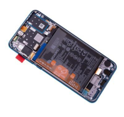 Přední kryt Huawei P30 Lite 2020 Blue / modrý + LCD + dotyková deska, Originál