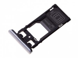 Držák SIM + microSD Sony Xperia 1 Dual, J9110 White / bílý, Originál