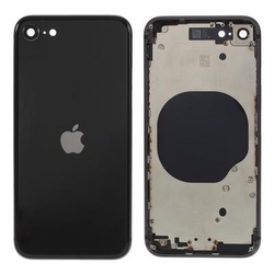 Zadní kryt Apple iPhone SE 2020 Black / černý + sklíčko kamery + střed