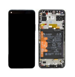 Přední kryt Huawei P40 Lite 5G Black / černý + LCD + dotyková deska, Originál