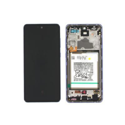 Přední kryt Samsung A725 Galaxy A72 Violet + LCD + dotyková deska + baterie, Originál