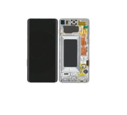 Přední kryt Samsung G973 Galaxy S10 Silver / stříbrný + LCD + dotyková deska, Originál